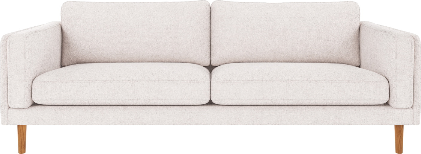 3-personers sofa Rowico Braden Greg hvid polyester FSC egetræben B216xD87xH78 cm