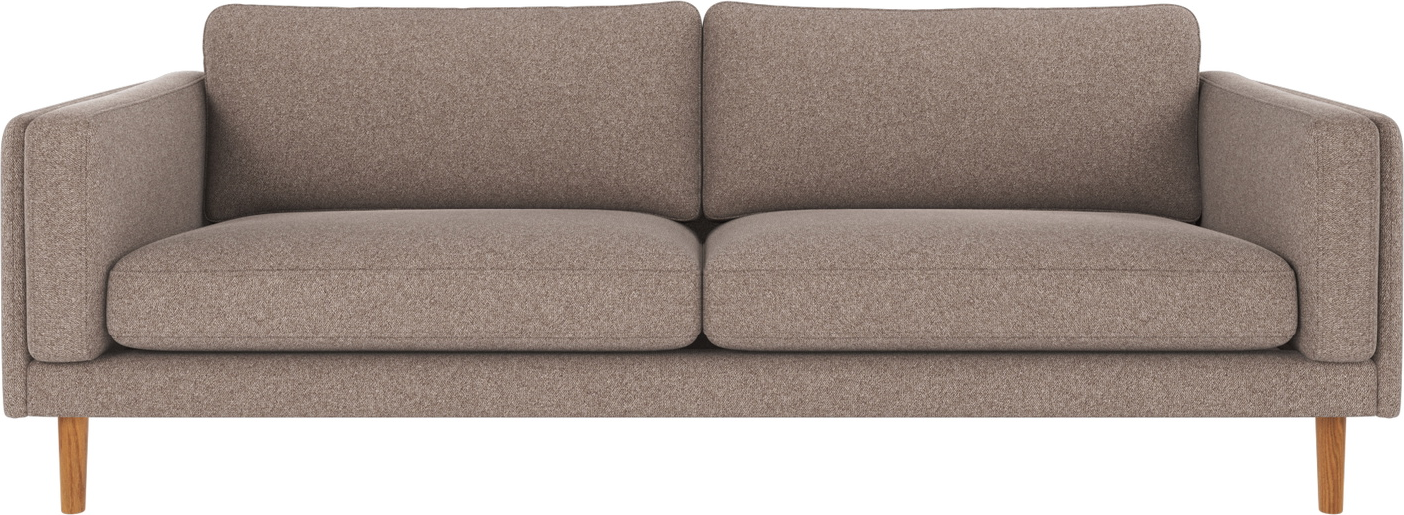 3-personers sofa Rowico Braden Brenda beige polyester med lakerede egetræsben FSC-mix