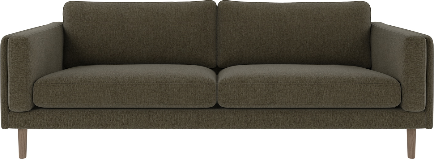3-personers sofa Rowico Braden i dyb grøn med hvidkalket egetræramme 216x87x78 cm
