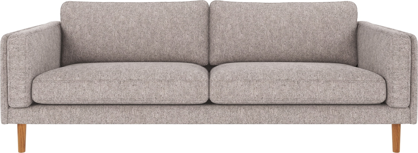 3-personers sofa Rowico Braden  -  skandinavisk design i gråt Max 180 stof med egetræsben, B216ÃD87ÃH78 cm