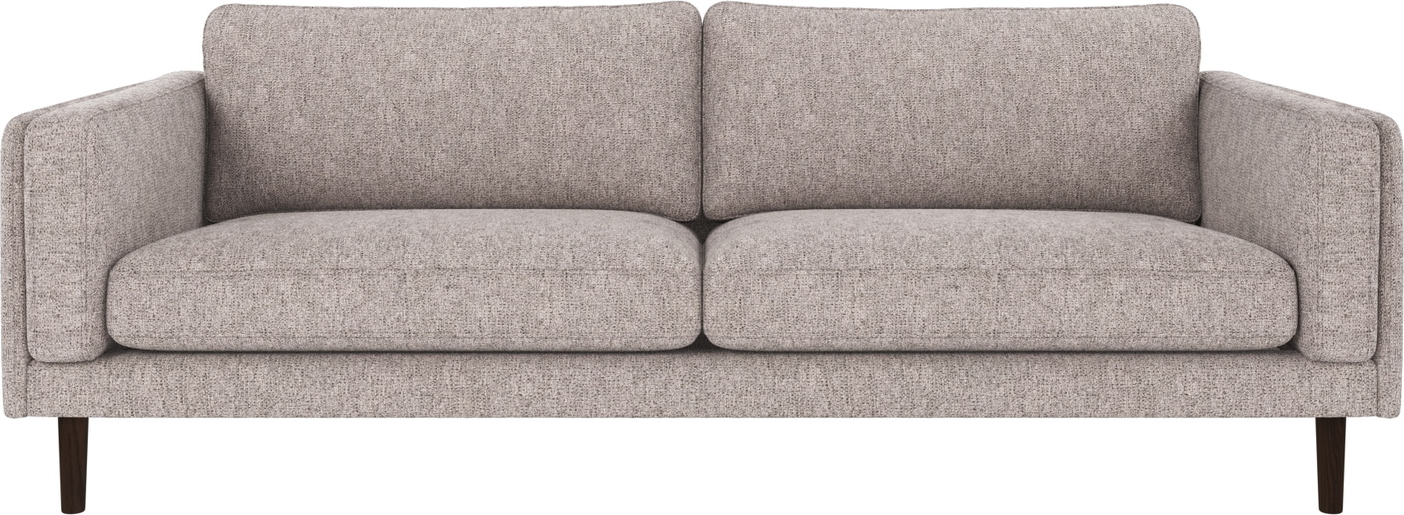 3-personers sofa Rowico Braden i gråbrun Max 180-stof, FSC-certificeret, B216 x D87 cm