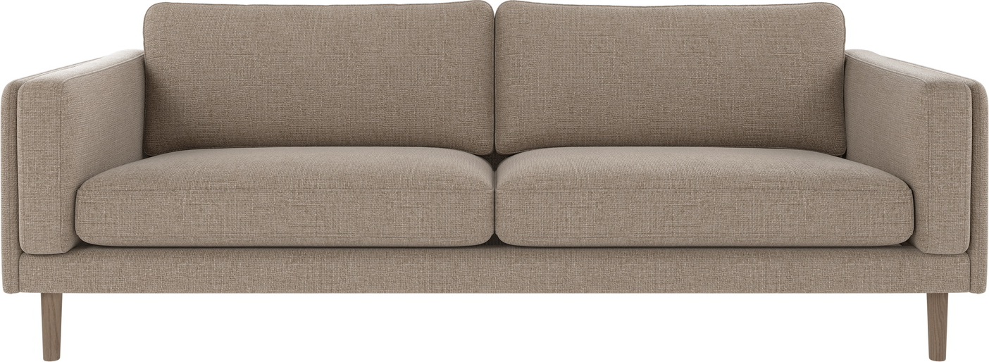 3-personers sofa Rowico Braden Robin 109 gråbeige polyester FSC-mix træramme hvidvaskede egetræsben