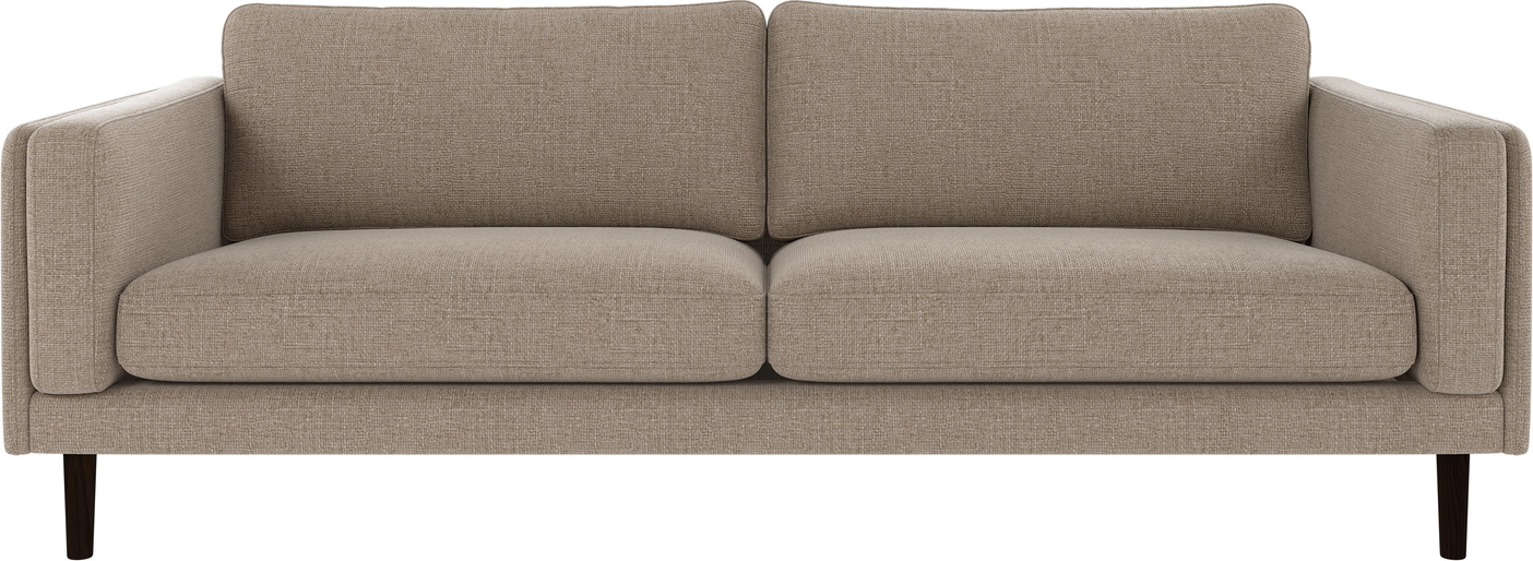 3-personers sofa Rowico Braden grå-beige polyesterstof FSC-mix træ 216 cm