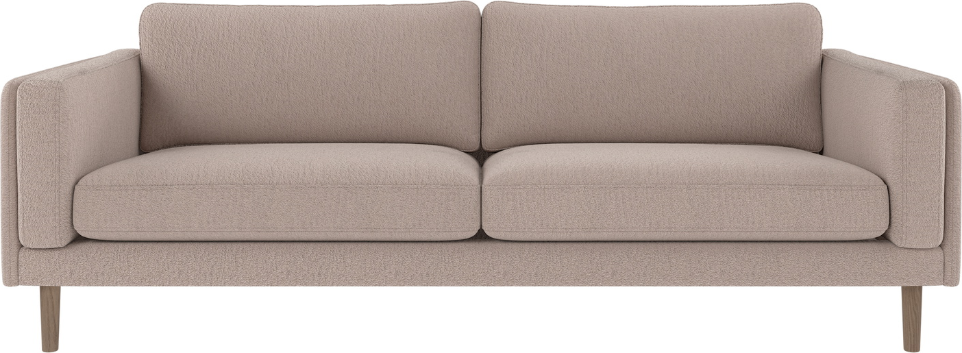 3-personers sofa Rowico Braden i lysebeige med hvidvaskede egetræsben 216x87x78 cm