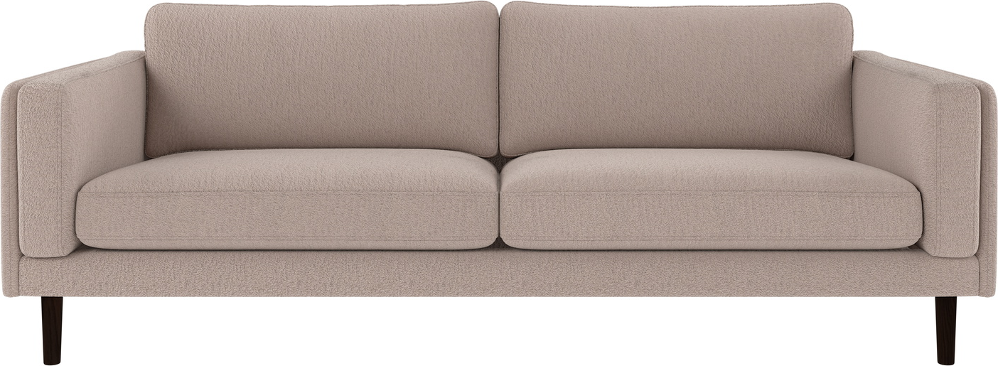 3-personers sofa Rowico Braden Alice 01 lys beige/brun FSC-mix træramme polyesterstof slanke egetræben