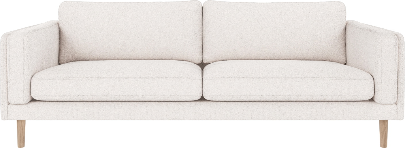 3-personers sofa Rowico Braden i hvidkalket Alice-stof med lakerede egetræsben H78xB216xD87 cm