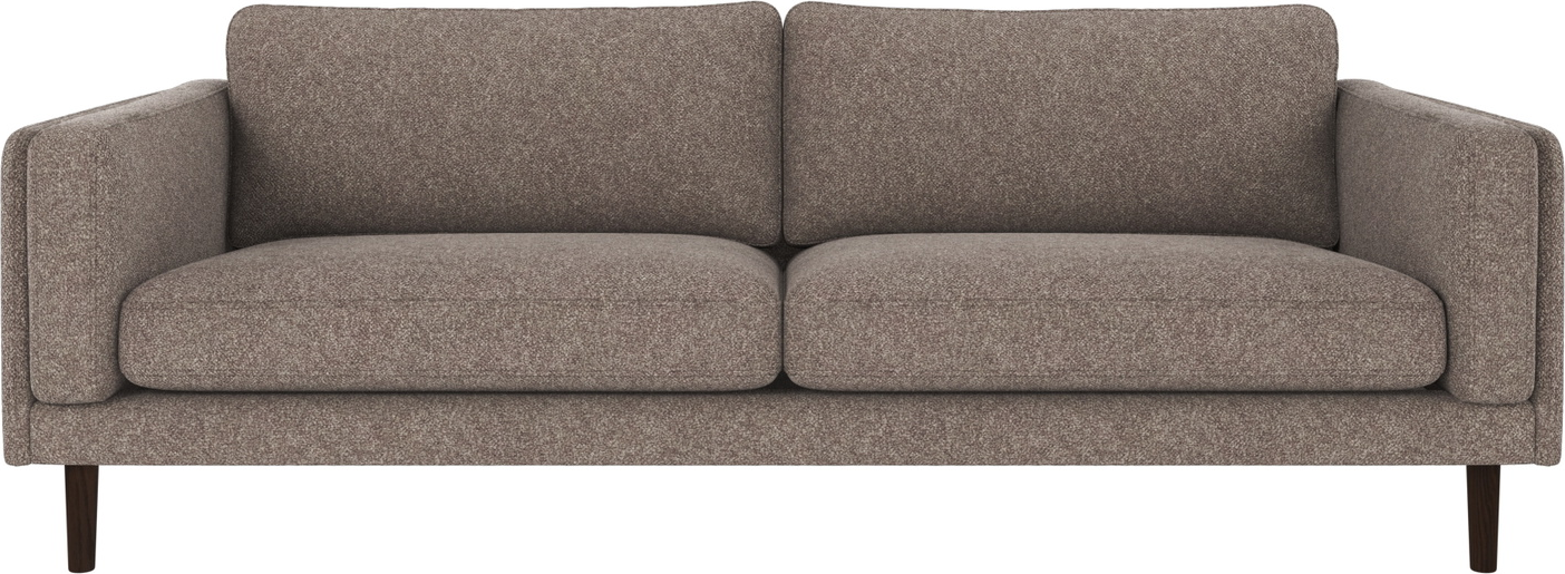 3-personers stofsofa Rowico Braden mørk beige med HR-skum og lakerede egetræsben B216xD87xH78 cm