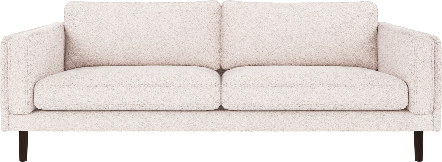 3-personers sofa Rowico Braden i hvidt Anna-stof med lakerede egetræsben 216x87x78 cm