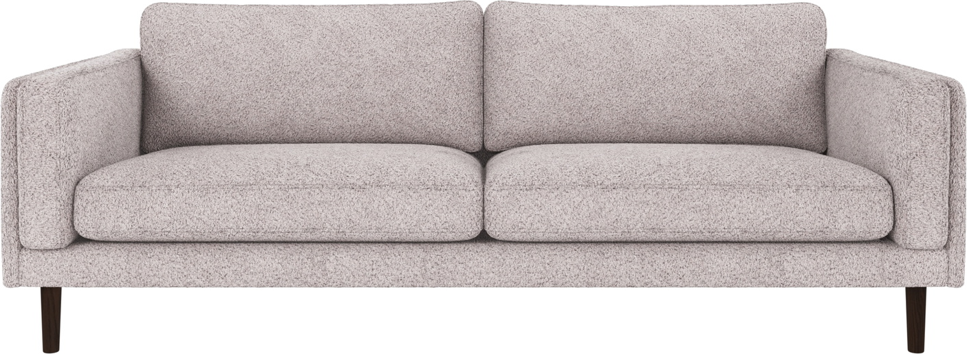 3-personers sofa Rowico Braden i Anna 15 lysegrå stof med lakerede egetræsben B216 cm
