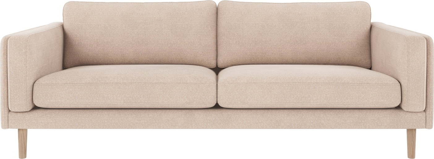 3-personers sofa Rowico Braden Rita 1 lys beige med hvidvasket egetræsstel 216 cm bred