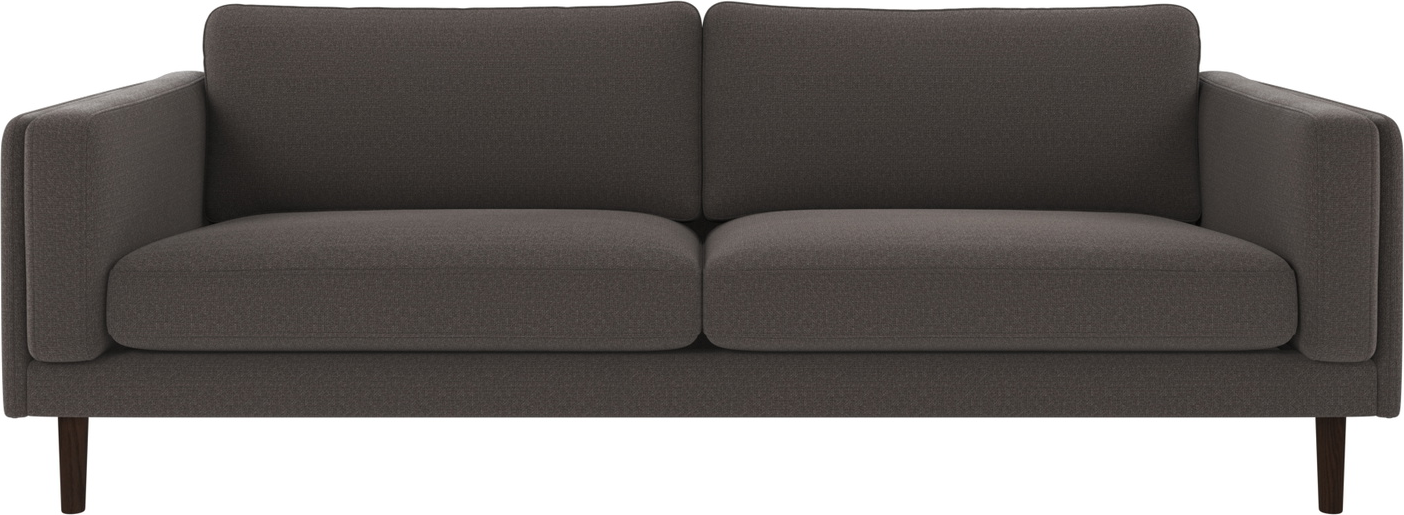 3-personers sofa Rowico Braden Rita 68 mørkegrå/brun FSC-certificeret egetræ stel nozag-fjedre 216 cm bred