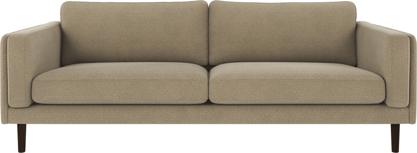 3-personers sofa Rowico Braden i mørk beige Rita stof FSCÂ®-mix træ H78ÃB216ÃD87 cm