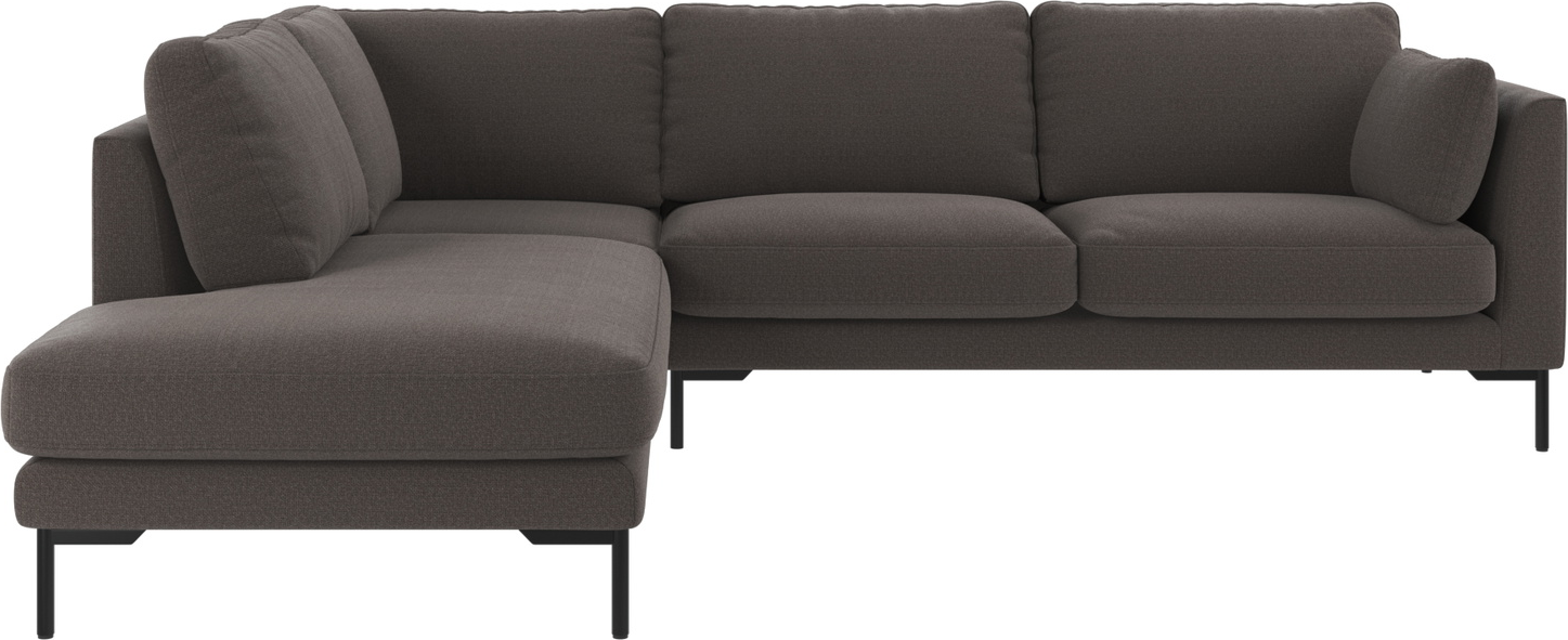 Venstrevendt hjørnesofa Rowico Corwin mørkegrå polyester Rita 266Ã226 cm