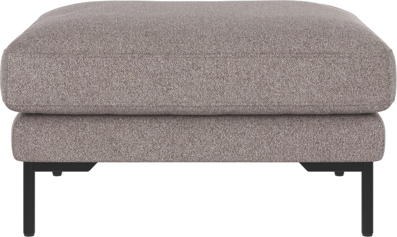 Puf/fodskammel til sofa Rowico Corwin grå-beige Brenda stof med sortlakerede metalben H45ÃB84ÃD64 cm