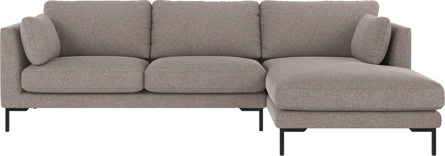 Rowico Corwin chaiselongsofa højrevendt Brenda grå-beige 270x160x83 cm