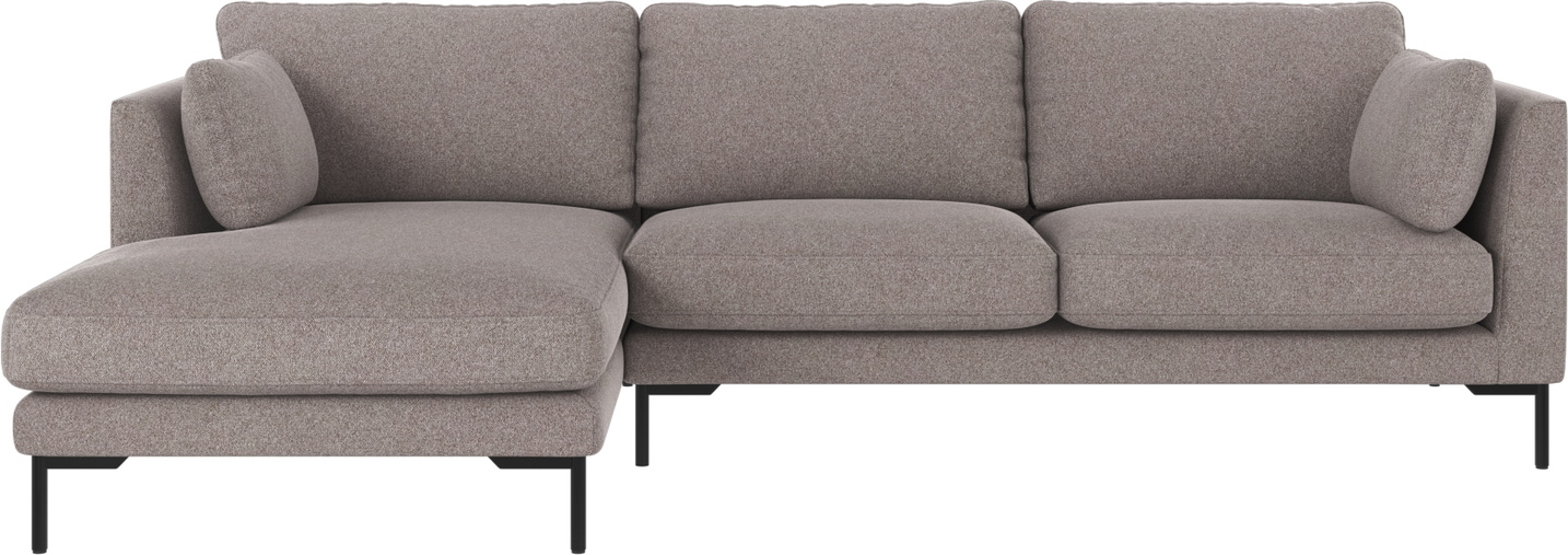 Chaiselongsofa Rowico Corwin venstrevendt Brenda grå-beige stof 270x160 cm