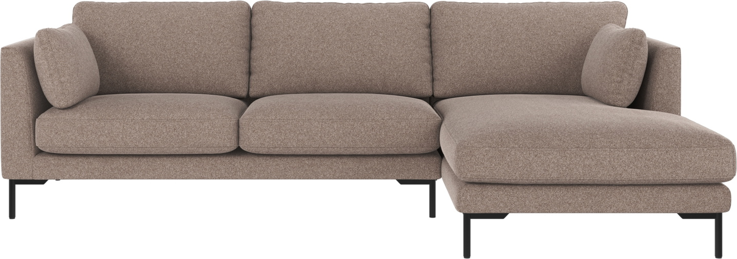Chaiselongsofa Rowico Corwin højrevendt beige/sort 270x160 cm