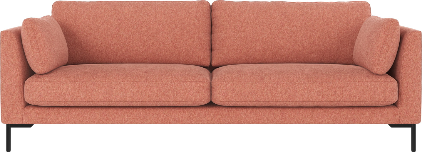 3-personers sofa Rowico Corwin Brenda rød/sort skandinavisk design FSCÂ® træstel pulverlakerede metalben
