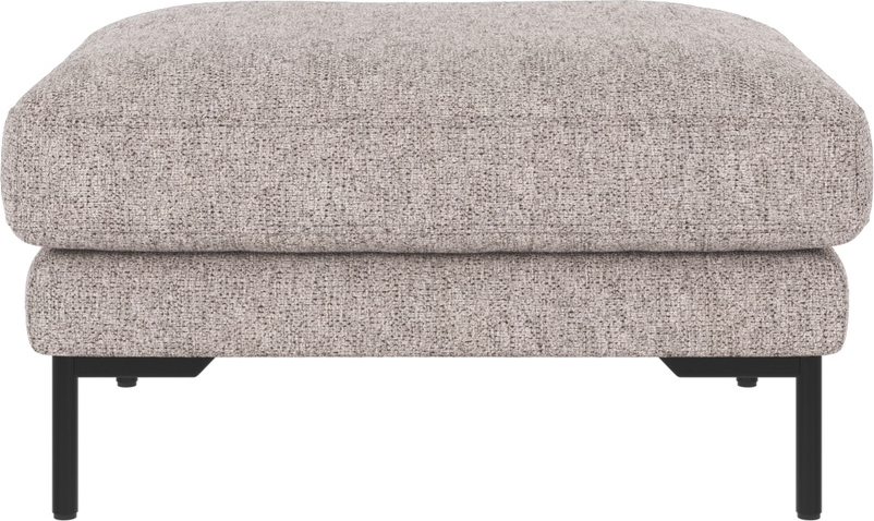 Puf/fodskammel til sofa Rowico Corwin Max 180 grå med sorte pulverlakerede metalben