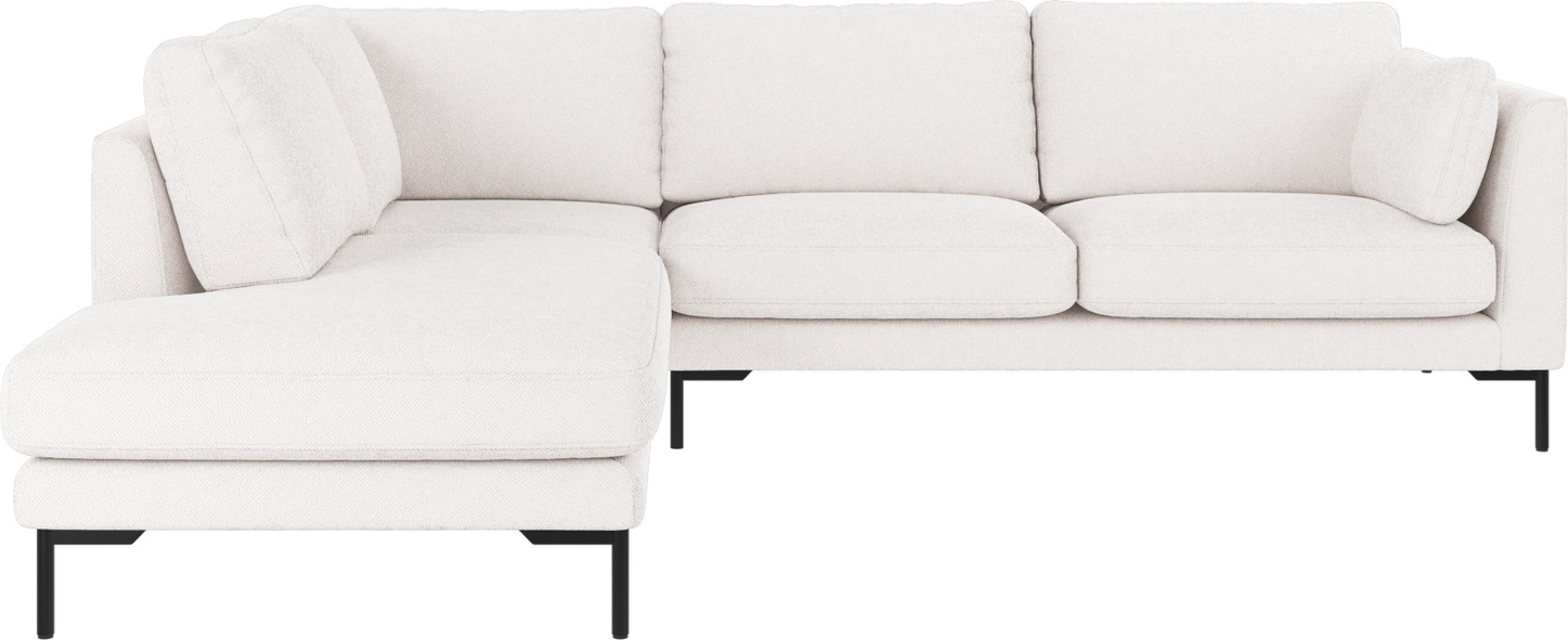 Rowico Corwin Venstrevendt Hjørnesofa Chaise Longue Bobby 1 Hvid/Sort H83ÃB266ÃD226 cm