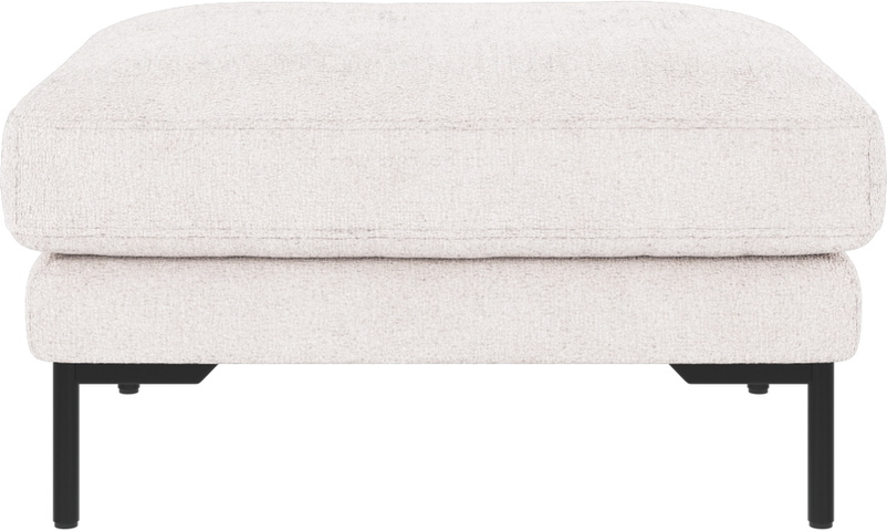 Puf til sofa Rowico Corwin Greg 1 hvid polyester med sorte pulverlakerede metalben