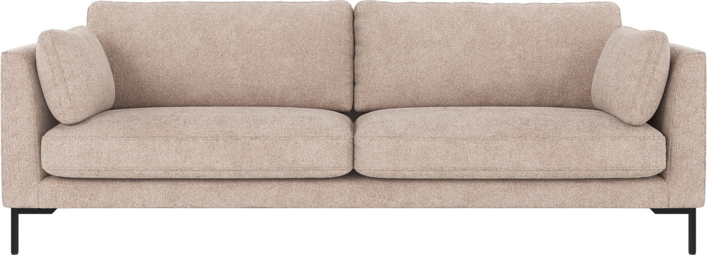 3-personers sofa Rowico Corwin  -  nordisk design i lysebeige Greg-stof med sorte metalben