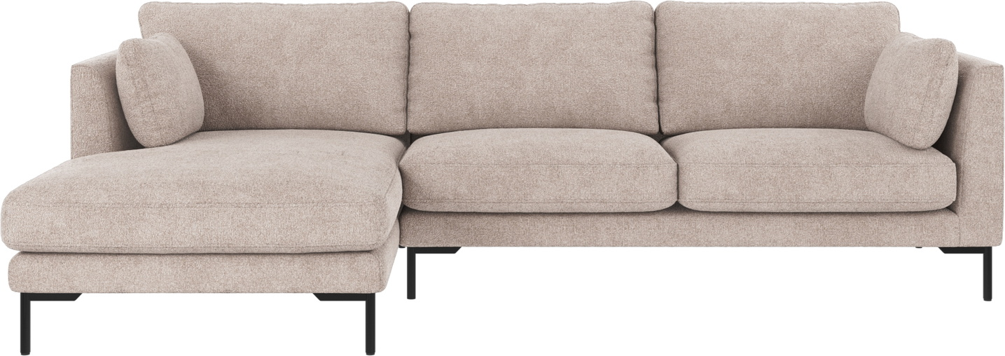 Chaiselongsofa Rowico Corwin venstrevendt lysegrå Greg 17 polyester 270x160 cm