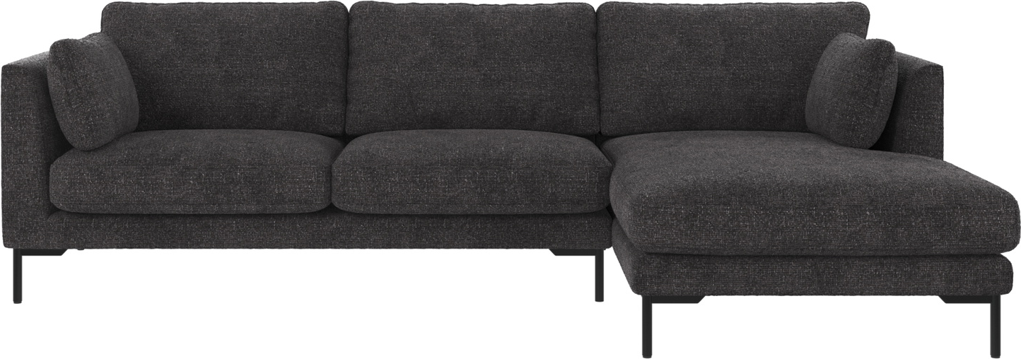 Chaiselongsofa højrevendt Rowico Corwin Robin polyester mørkegrå 270x160 cm