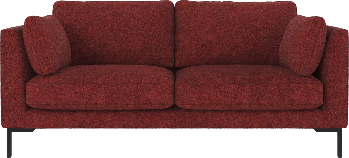 2-personers sofa Rowico Corwin rød/sort Anna 8 polyester H83ÃB190ÃD98 cm