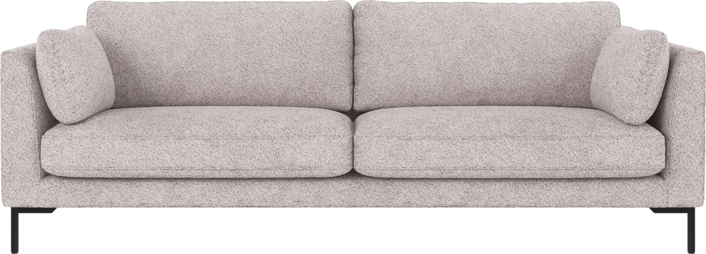 3-personers sofa Rowico Corwin i lysegrå Anna-stof med sorte metalben  -  moderne nordisk design