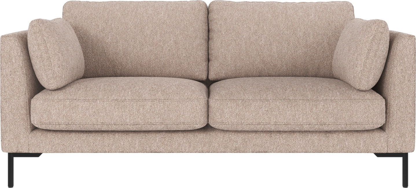 2-personers sofa Rowico Corwin lysebeige Alice 01 stof med sorte metalben H83ÃB190ÃD98 cm