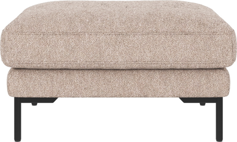 Puf til sofa Rowico Corwin i lysebeige Alice 01-stof med sorte pulverlakerede metalben 84x64x45 cm