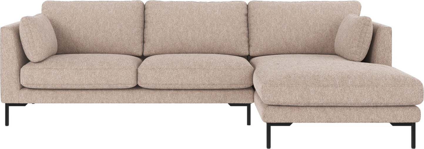 Chaiselongsofa Rowico Corwin højrevendt 3,5-personers lysebeige Alice 01 stof B270ÃD160 cm