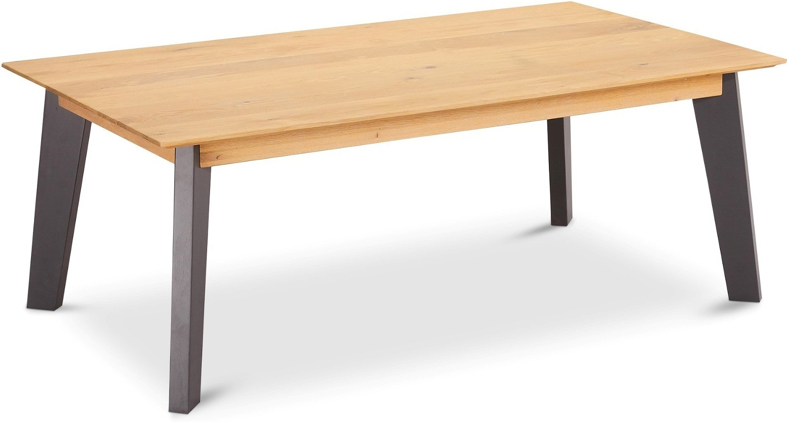 Sofabord loungebord rektangulært Raymond & Hallmark Eastgate solid egetræ natur/grå metalstel 140x80 H52 cm