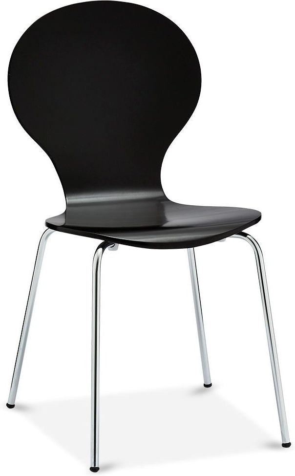 Spisebordsstol Raymond & Hallmark Stow, sort træ/MDF med tynde metalben