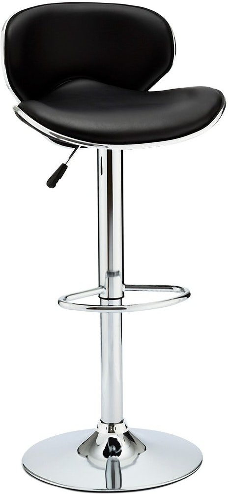 Barstol Raymond & Hallmark Glassford, PU-læder sort, højdejusterbar barkrukke med benstøtte, H100xB46xL50 cm