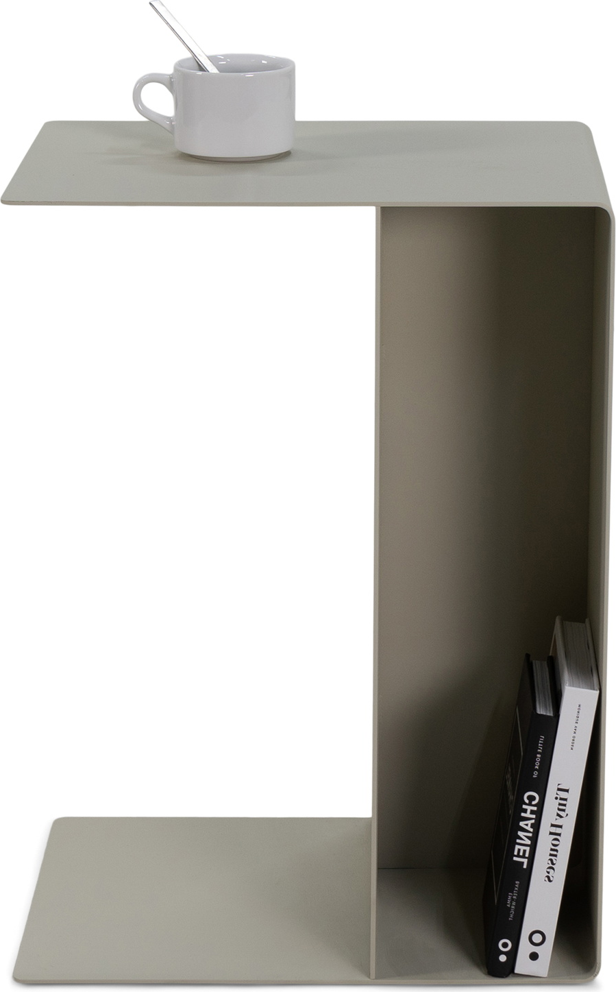 Sidebord Spinder Design Slide S-formet stål vendbart sand H54âÃâB30âÃâD40âcm med hylde