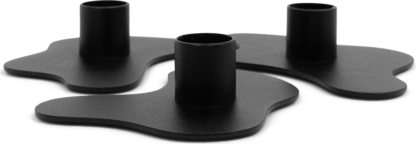 Lysestage Spinder Design Melt mat sort stål 20Ã20 cm lav profil