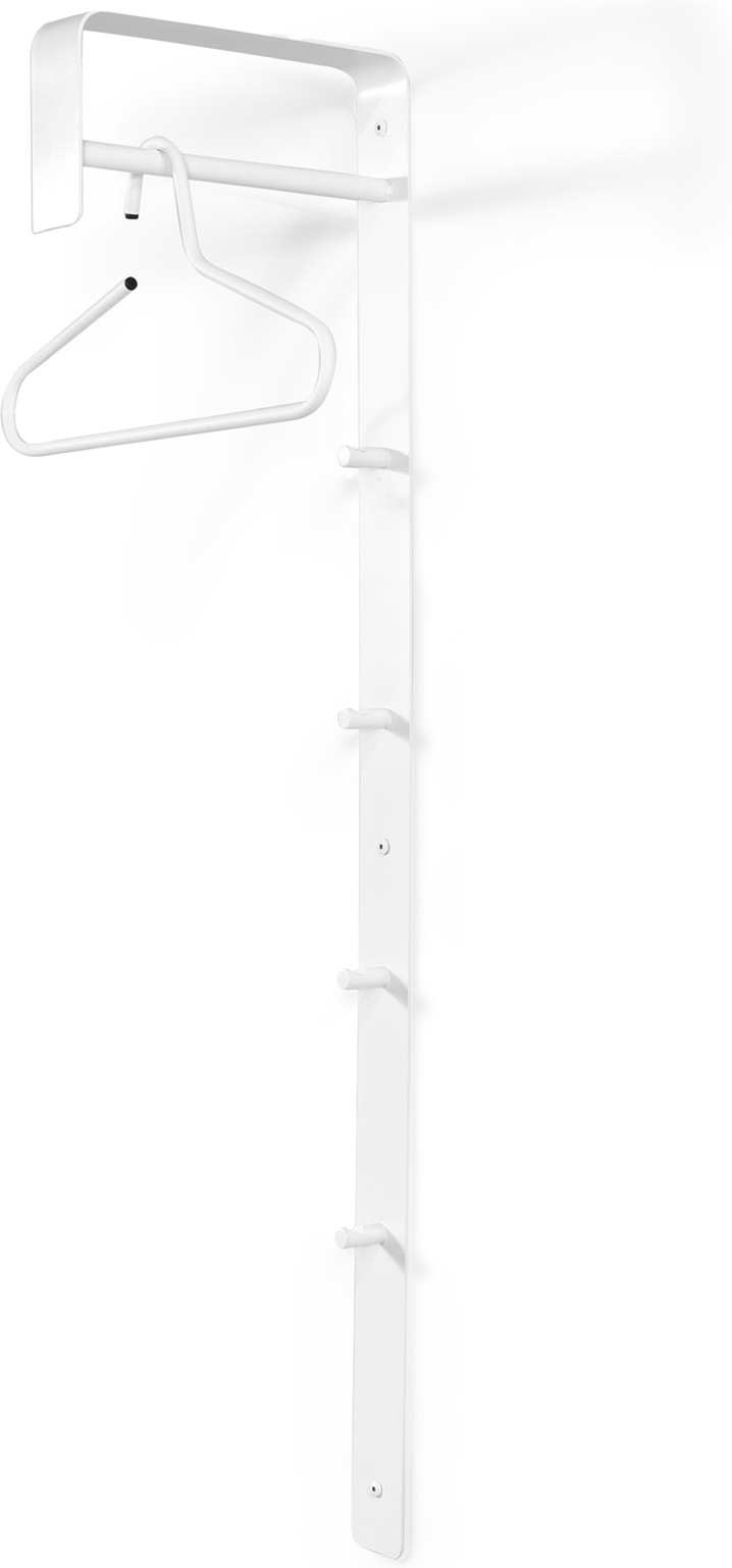 Vægmonteret knagerække Spinder Design Arcus Bar hvidlakeret stål H115ÃD30 cm 4 kroge stang
