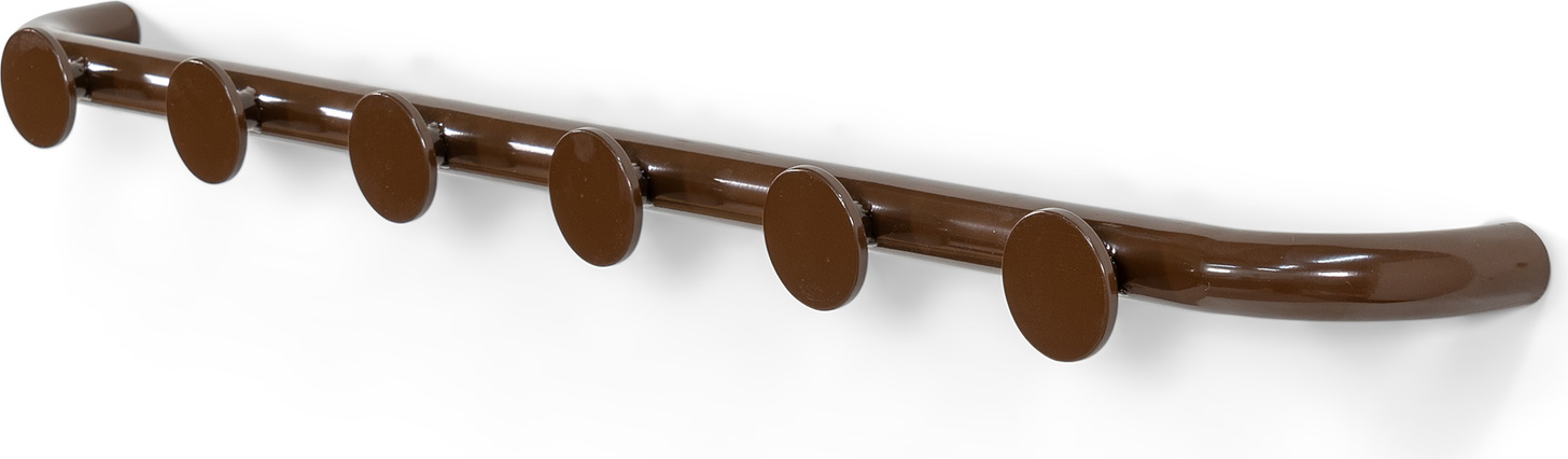 Knagerække Spinder Design Retro chokoladebrun stål 75 cm 6 kroge