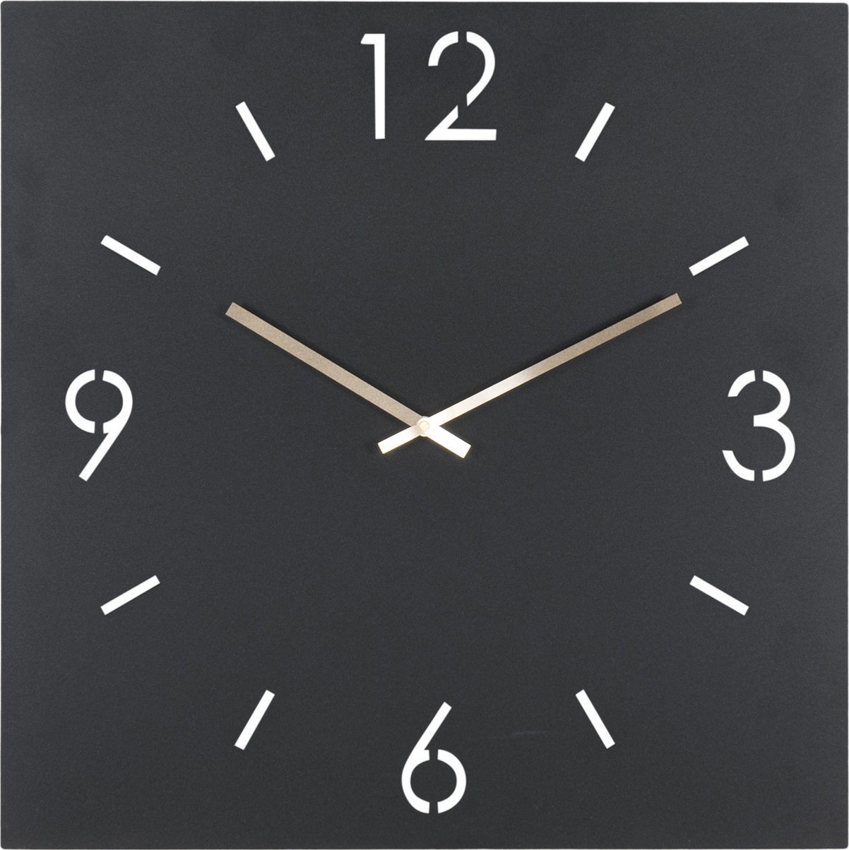 Vægur Spinder Design Time firkantet sort 60Ã60 cm pulverlakeret stål minimalistisk design
