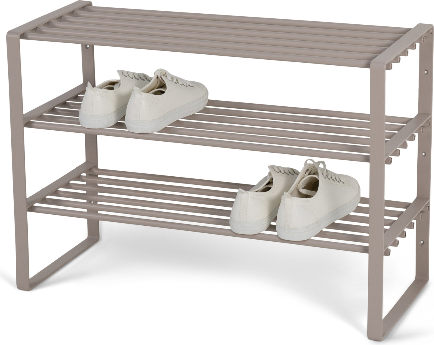 Skoreol og skohylde Spinder Design Rex Taupe Stål  -  12 par sko, 3 hylder, H48,5ÃB70ÃD29 cm