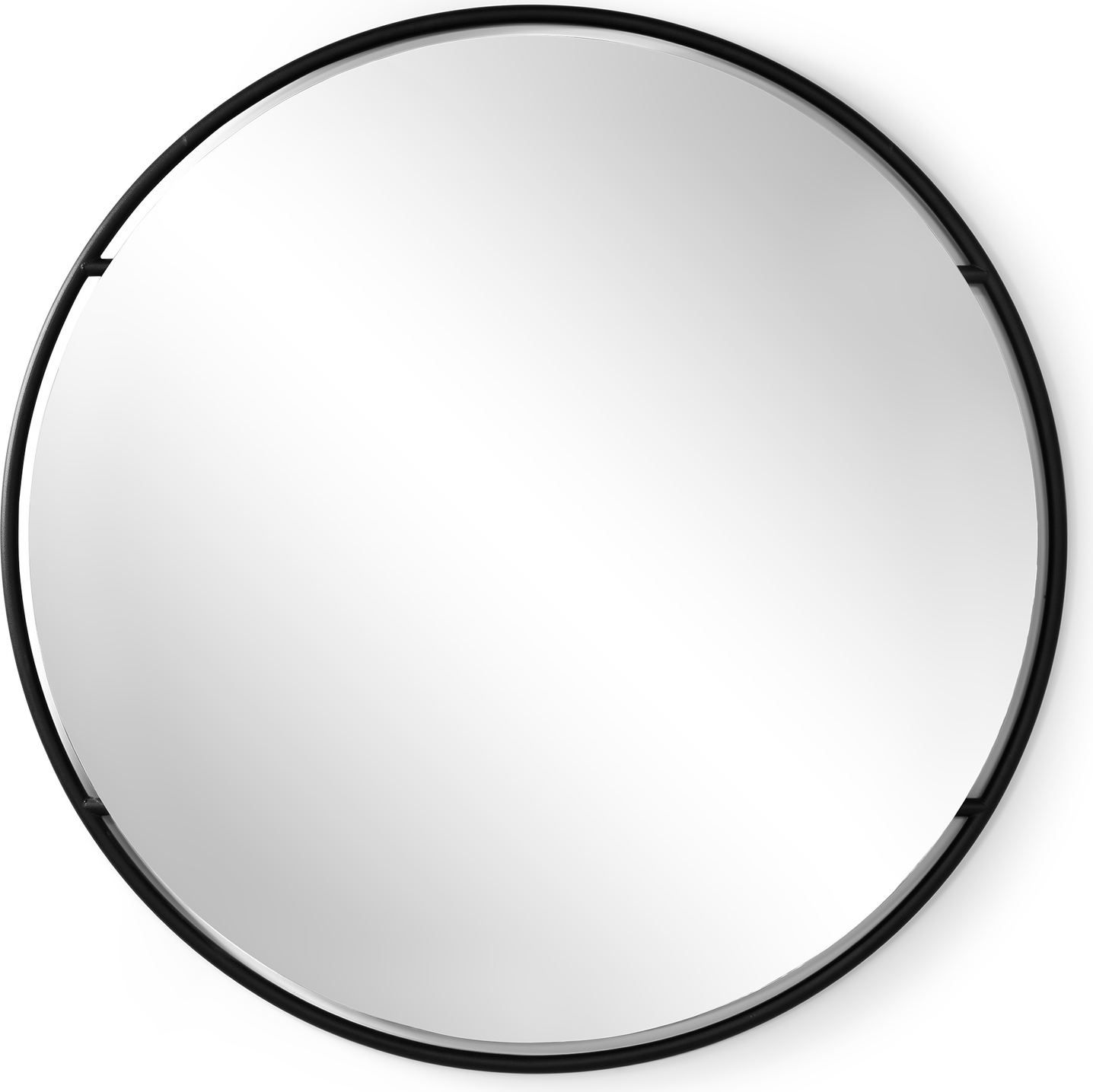 Rundt vægspejl Spinder Design Orbis Ø119 cm mat sort stål slank profil