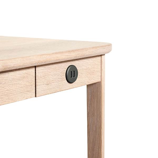 Skovby SM131 skrivebord - 55 x 115 cm.- Eg sortbejdset / Sort nanolaminat  : Erling Christensen Møbler