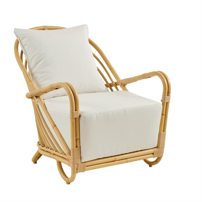 Sika Design Charlottenborg lænestol - Natural - inkl. hynde i B450 White Quick Dry - B450-White : Erling Christensen Møbler