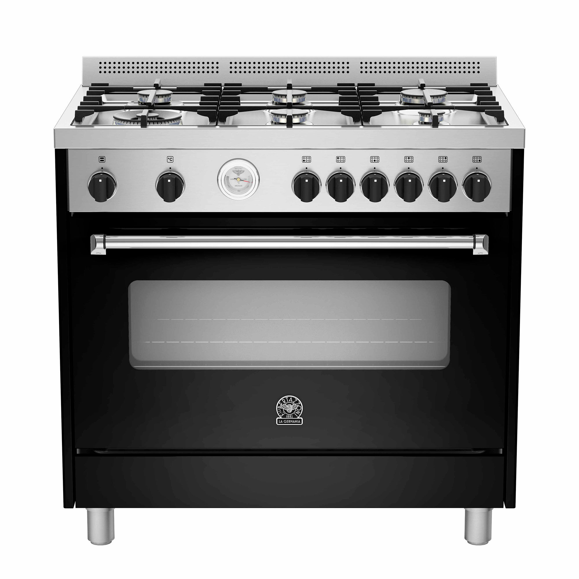 La germania AMS96C61BNE gaskomfur 90 cm, mat sort