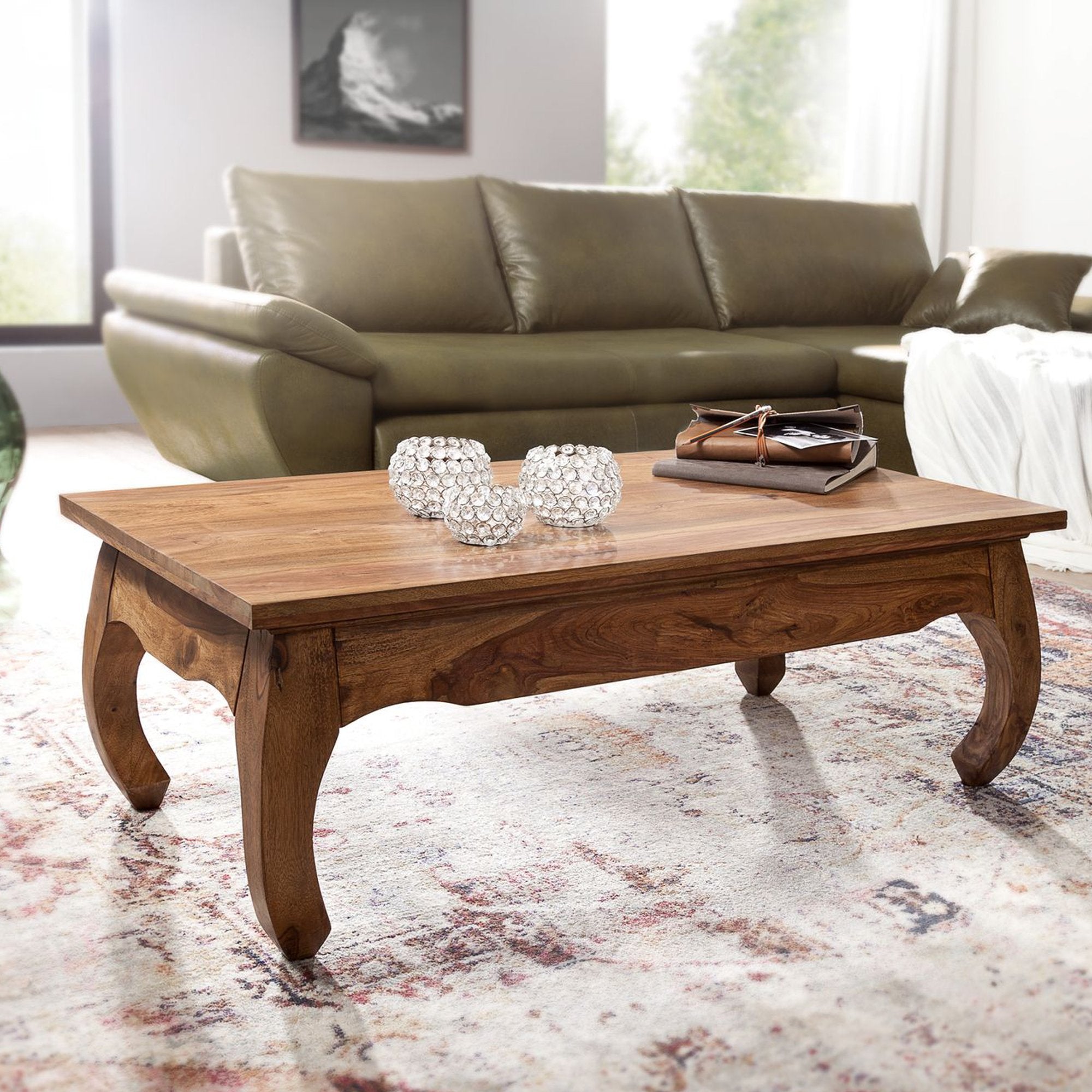 Sofabord i barok stil, FSCÂ®-certificeret træ, 110 x 60 x 40 cm
