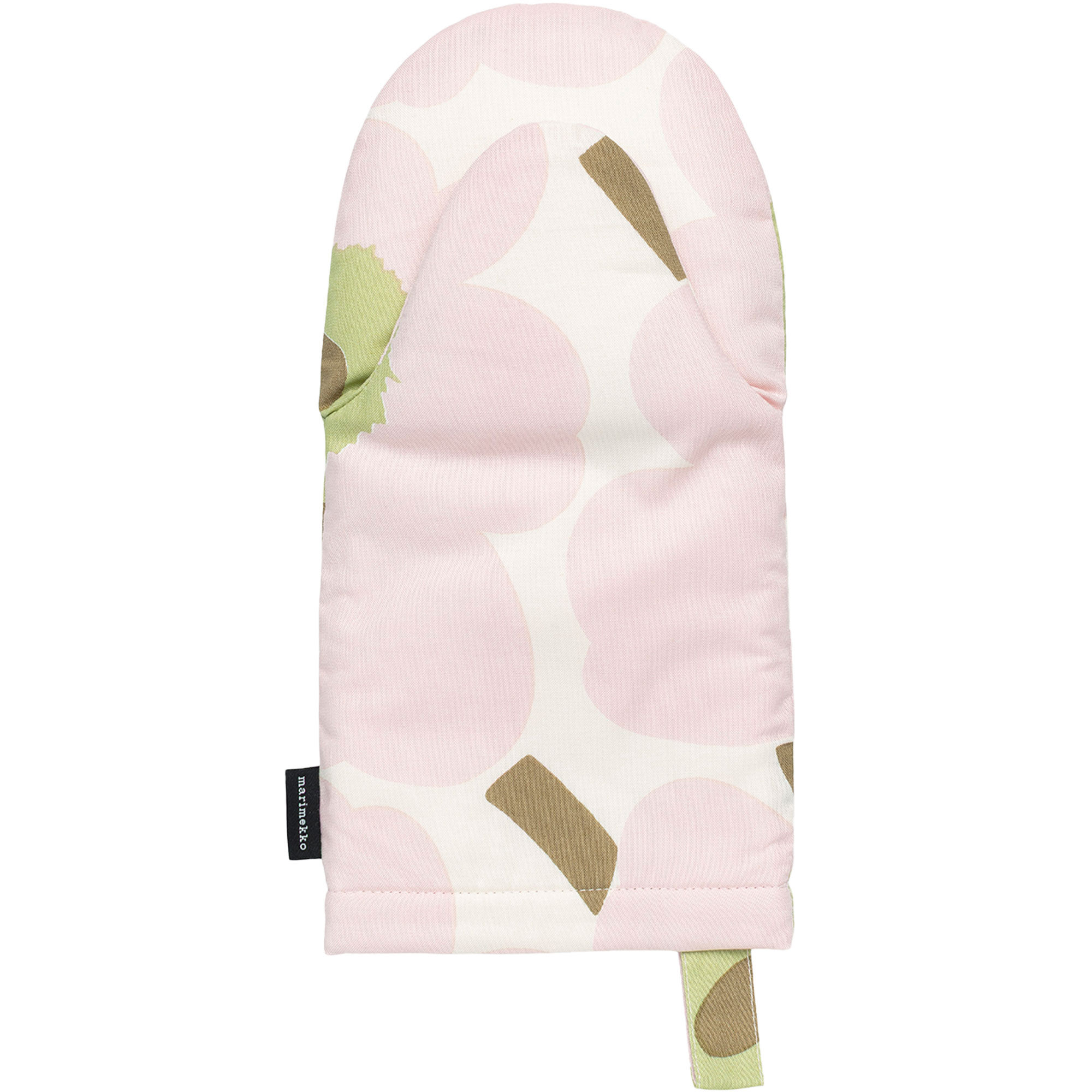 Marimekko Pieni Unikko ovnhandske, hvid/rosa