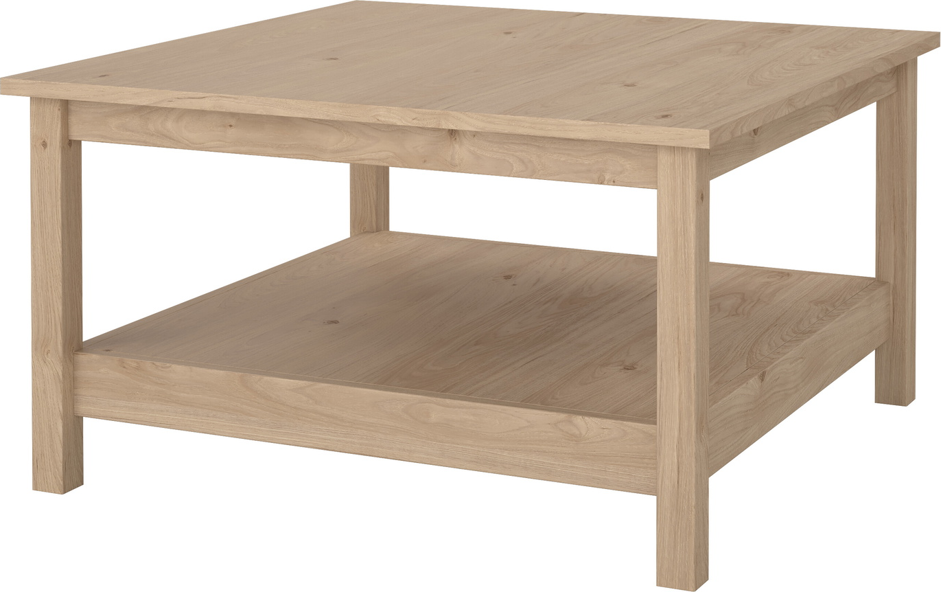 Sofabord salonbord Vesterholm Lunor 81Ã81Ã45 cm Jackson Hickory FSC spånplade 3 hylder