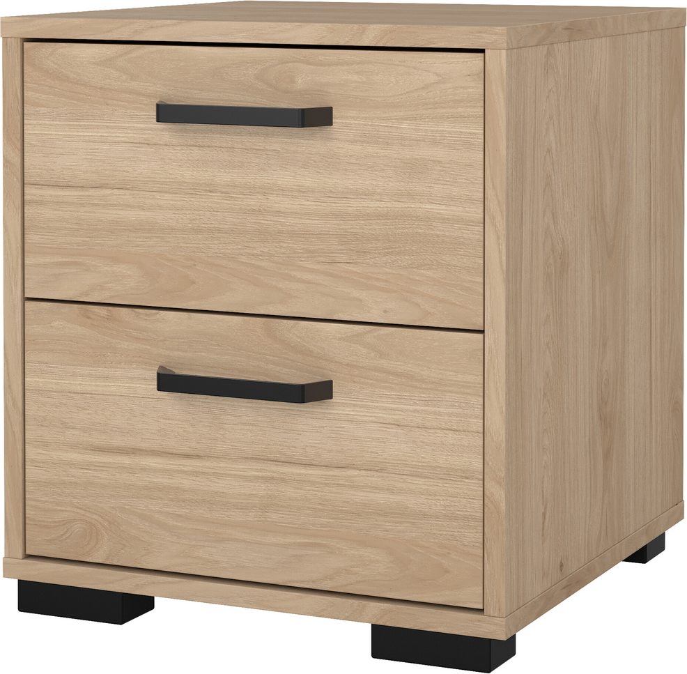 Sengebord/natbord Vesterholm Sofia 2 skuffer Jackson Hickory FSC-certificeret H44ÃB40ÃD40 cm